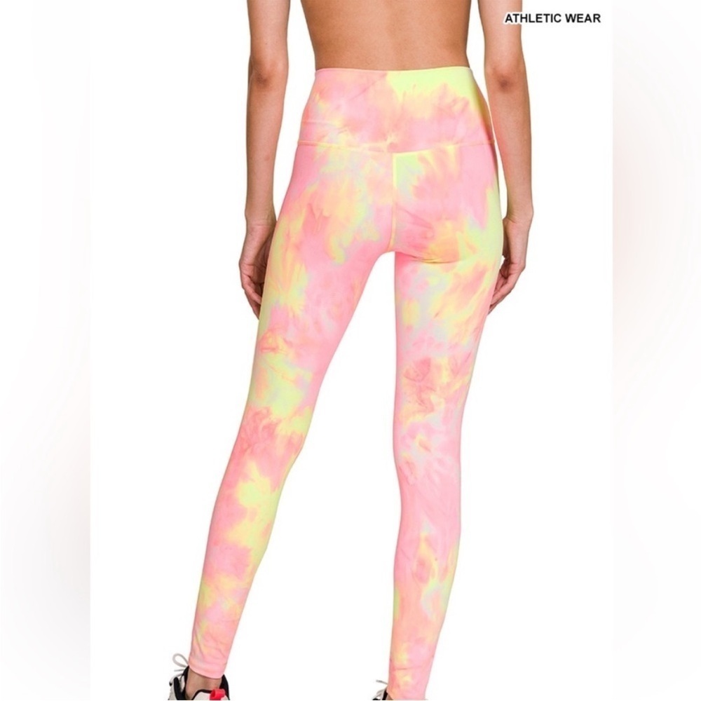 NWT! Neon Athletic Tie Dye Soft High Waisted Leggings - Picture 3 of 3